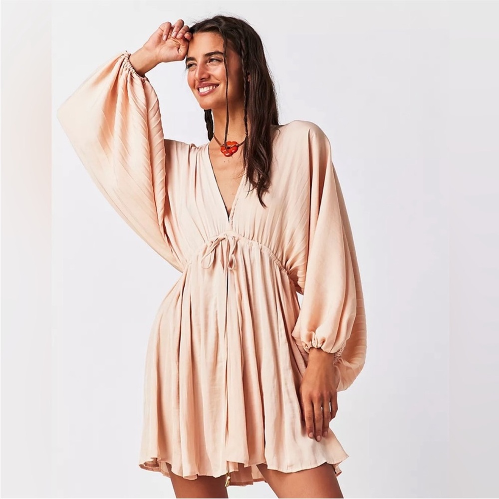 Free People Blush Flowing Sleeve Dress